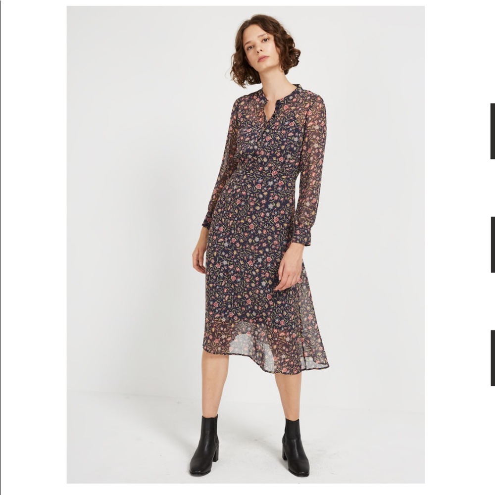 Frank and Oak Chiffon long sleeve dress